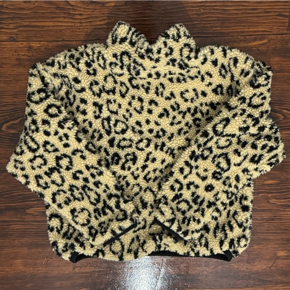 Polo By Ralph Lauren Cheetah Print Sherpa Fleece 1/2 Zip - Girls Size 7 - EUC - Picture 3 of 5